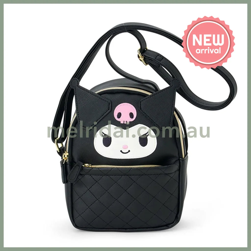 SANRIO | Kuromi Face-Shaped Shoulder Bag PU Leather 175 x 80 x 200mm