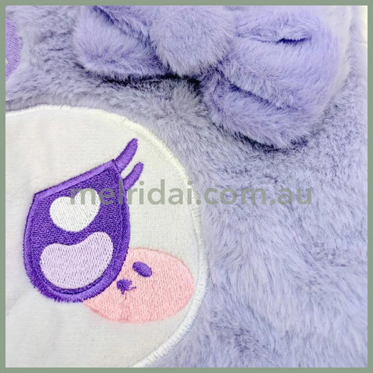 SANRIO | Kuromi Fluffy Soft Fur Tote Bag with Zipper 390x370x115mm