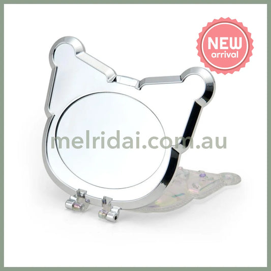 SANRIO | Kuromi Folding Stand Mirror 120×15×75mm (Face Aurora Hologram Sliver)
