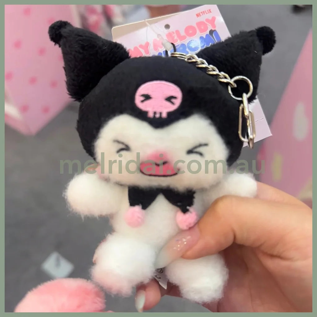 SANRIO | Kuromi Heart Plush Mascot Holder Keychain Bag Charm W10×D12×H5cm (Netflix My Melody & Kuromi)