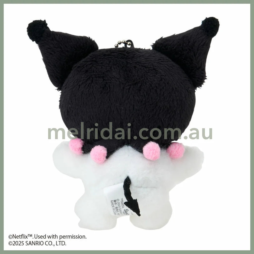 SANRIO | Kuromi Heart Plush Mascot Holder Keychain Bag Charm W10×D12×H5cm (Netflix My Melody & Kuromi)