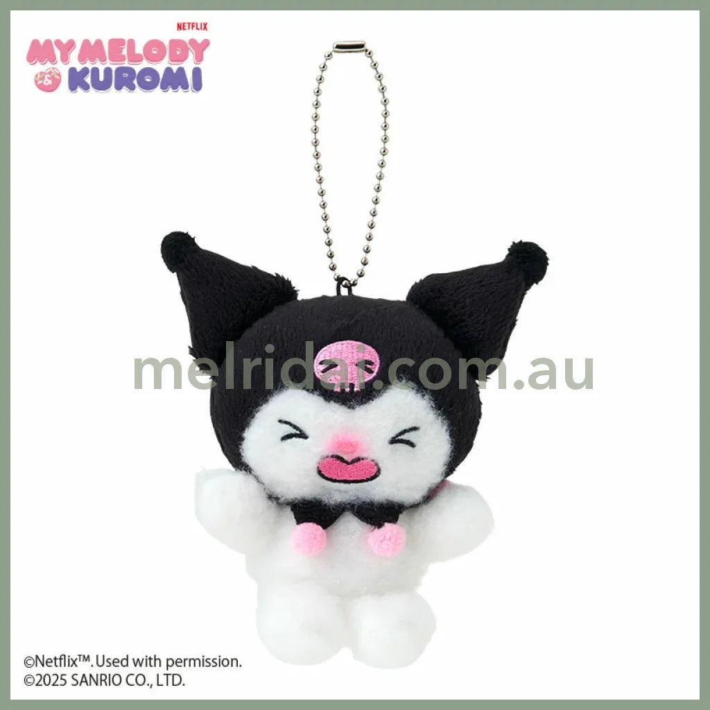 SANRIO | Kuromi Heart Plush Mascot Holder Keychain Bag Charm W10×D12×H5cm (Netflix My Melody & Kuromi)