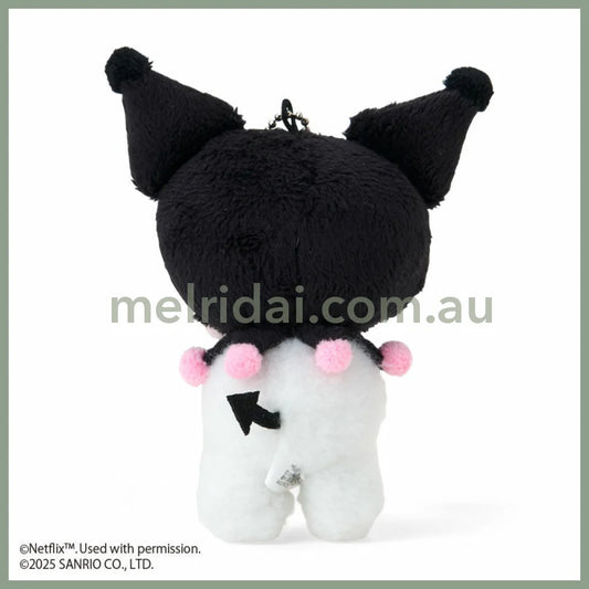 SANRIO | Kuromi Heart Plush Mascot Holder Keychain Bag Charm W9.5×D13×H5cm (Netflix My Melody & Kuromi)