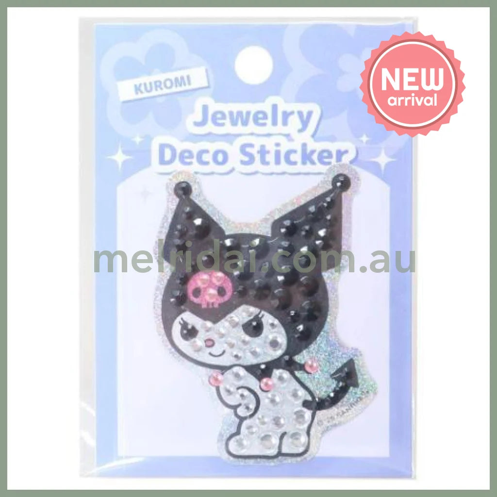 SANRIO | Kuromi Jewelry Deco Sticker 65×73×5mm (Gogo Gal Collection Glitter)