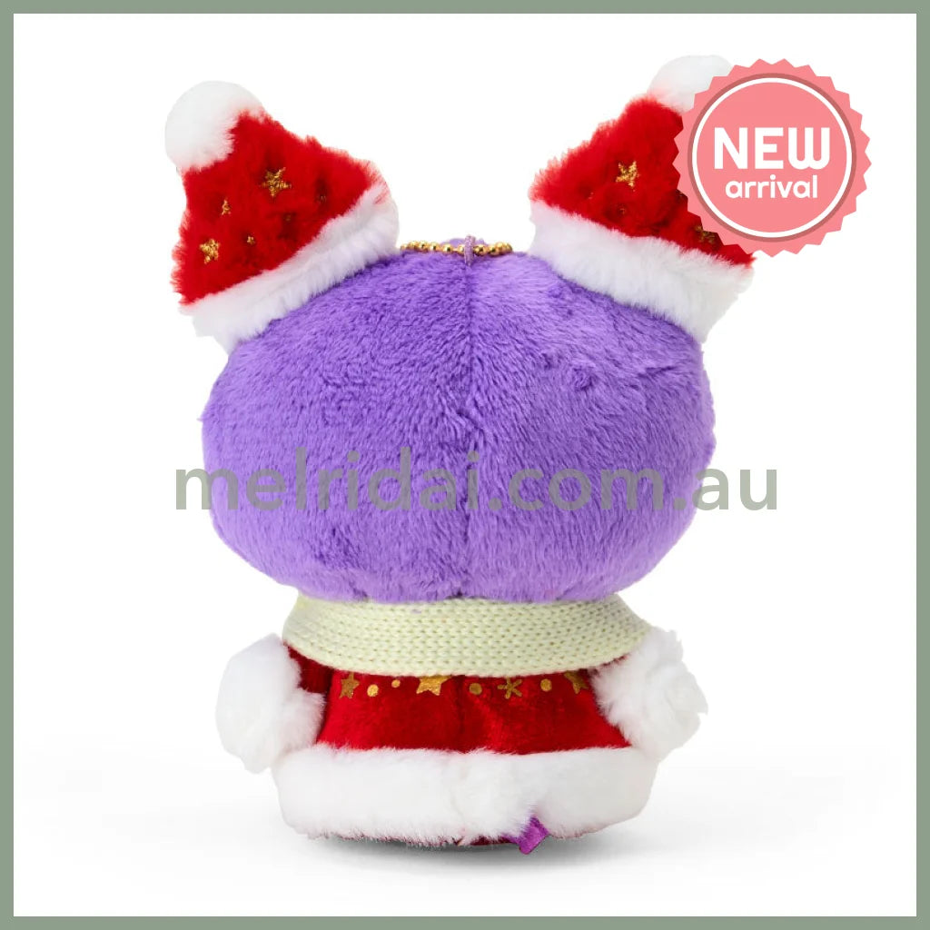 SANRIO | Kuromi Mascot Holder Bag Charm Plush Keychain 130×75×100mm (Christmas 2025)