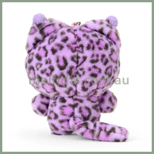 SANRIO | Kuromi Mascot Holder Plush Keychain Bag Charm 90×50×120mm (Leopard Gal Cat)