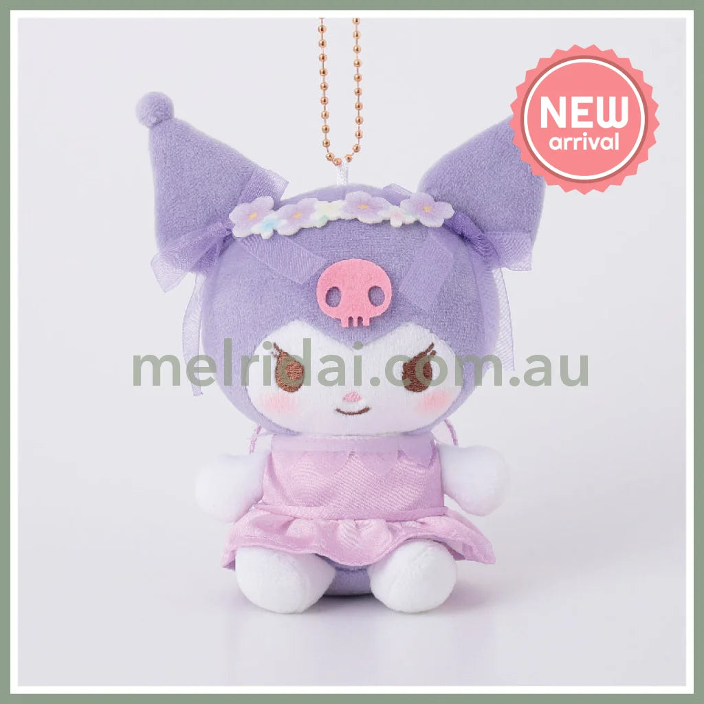 SANRIO | Kuromi Mascot Holder Plush Keychain Bag Charm 95mm Approx. (Floral Fairies)