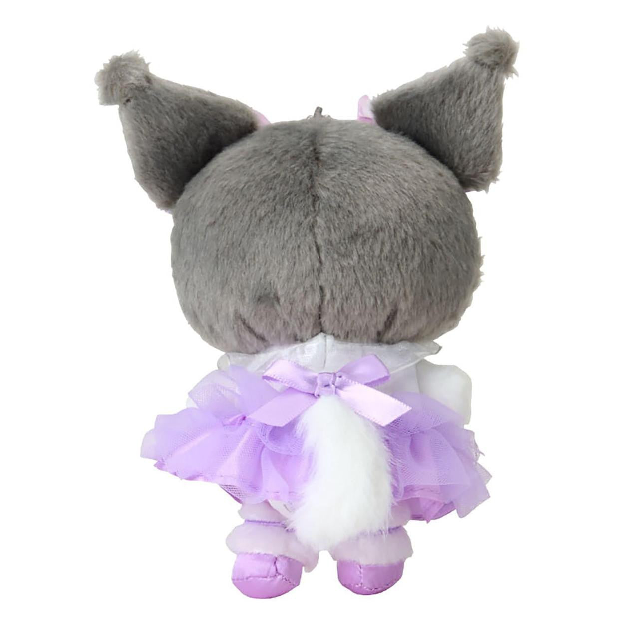 【Limite 1/customer】SANRIO | Kuromi Mascot Holder Plush Keychain 15.4 x 12.2 x 6.8cm (White Cat Ballerina)