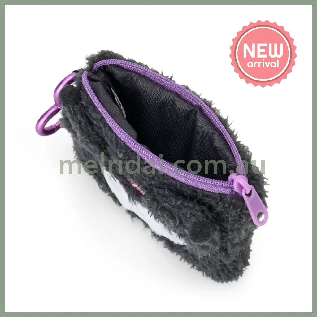 SANRIO | Kuromi Mascot Mini Pouch with Carabiner 110×15×85mm (Fluffy Face)