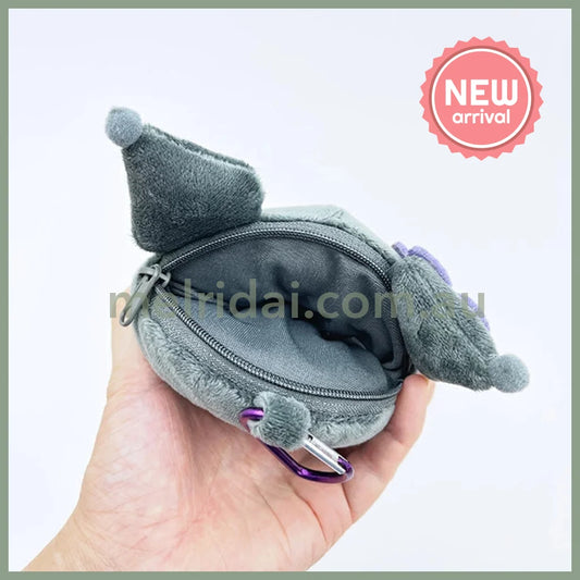 SANRIO | Kuromi Mini Pouch with Carabiner Bag Charm Plush keychain 185x120x55mm (Y2K)