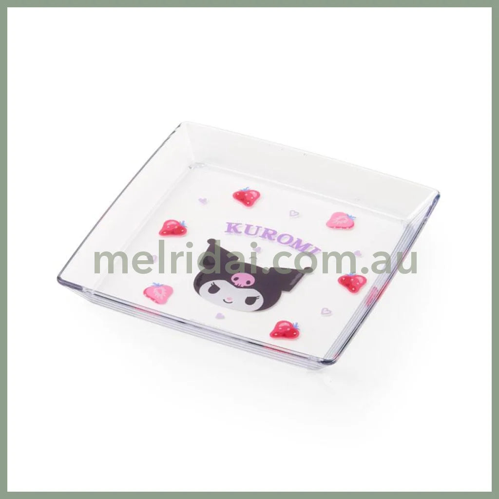 SANRIO | Kuromi mini Square Plate Strawberry W11.8×D1.5×H11.8cm