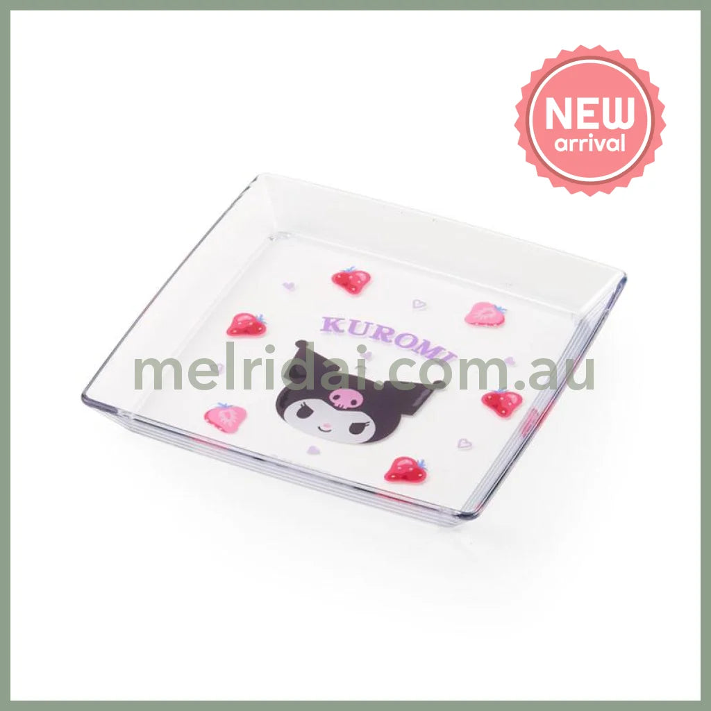 SANRIO | Kuromi mini Square Plate Strawberry W11.8×D1.5×H11.8cm