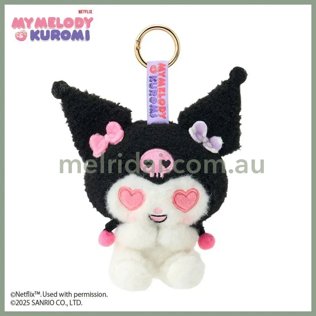 SANRIO | Kuromi Plush Mascot Holder Keychain Bag Charm W13×D6.5×H16cm (Netflix My Melody & Kuromi)