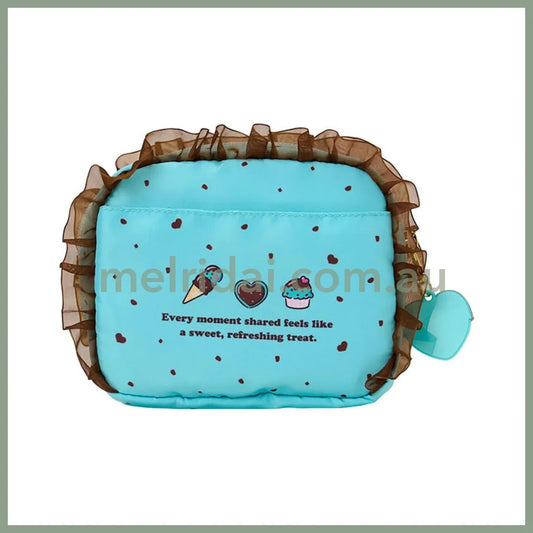 SANRIO | Kuromi Pouch 19.4 x 14.0 x 5.2cm (Choco Mint Series)