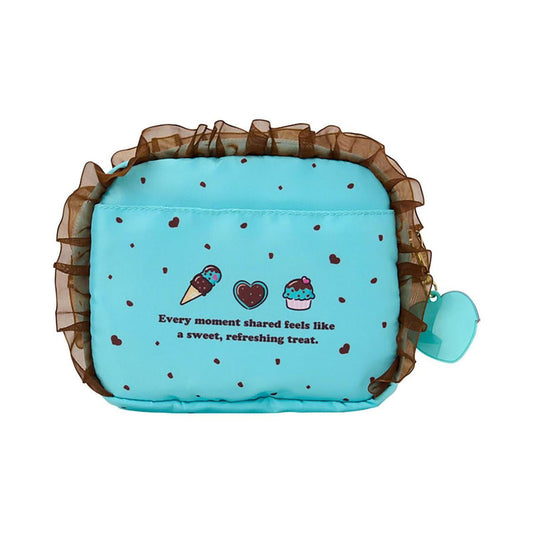 SANRIO | Kuromi Pouch 19.4 x 14.0 x 5.2cm (Choco Mint Series)