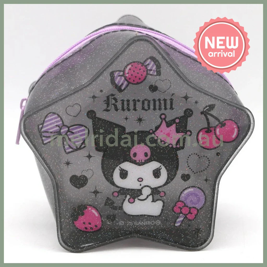 SANRIO | Kuromi Star Shaped Clear Pouch with Zipper 115×120×65mm