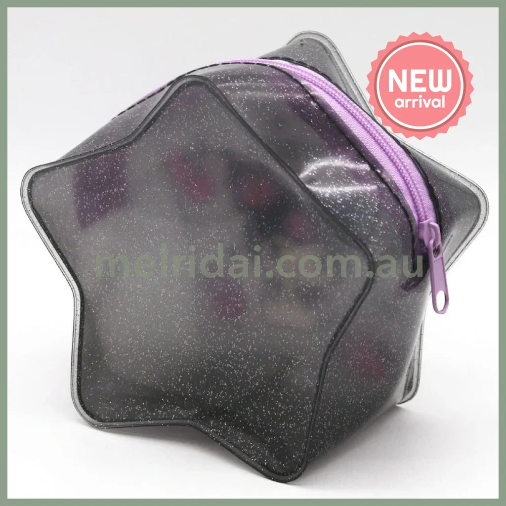 SANRIO | Kuromi Star Shaped Clear Pouch with Zipper 115×120×65mm
