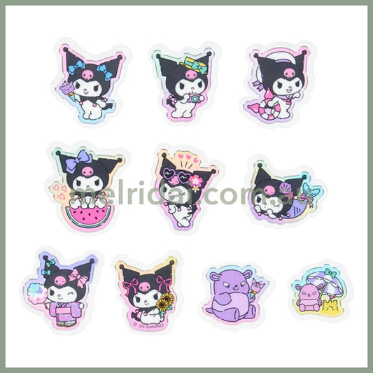 SANRIO | Kuromi Summer Stickers with Zipper Case 12.4 x 8.9 x 1cm (Cream Soda)