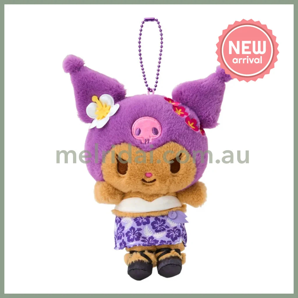 SANRIO | Kuromi Tanned Mascot Holder Plush Keychain Bag Charm 14×7×17cm (Endless Summer Vacation / Coconut Vacation