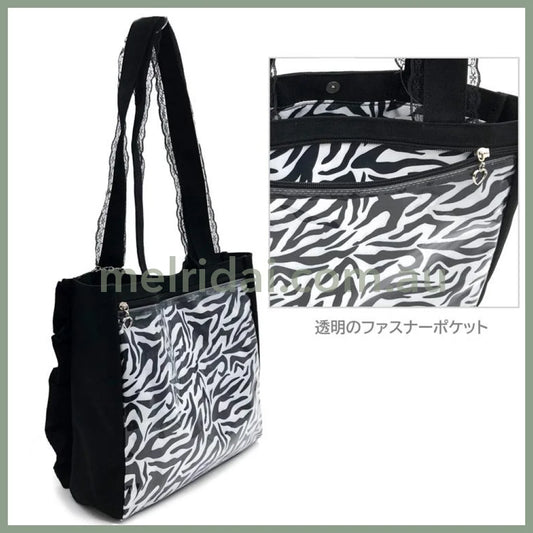 Sanrio | Kuromi Tote Bag With Mascot Charm W330 × H300 D100Mm Twin Idol (Transparent Zipper Bag