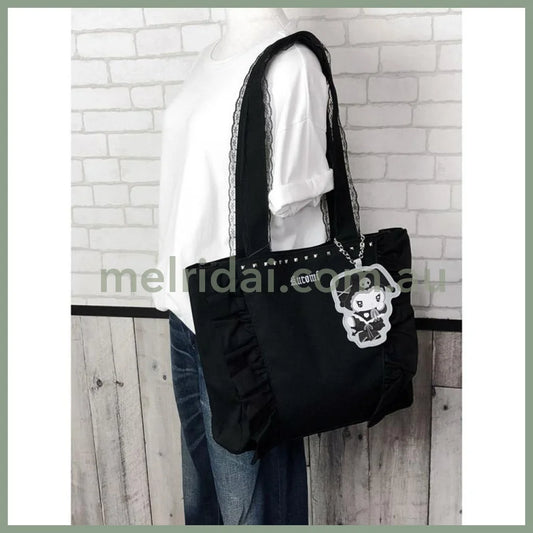 Sanrio | Kuromi Tote Bag With Mascot Charm W330 × H300 D100Mm Twin Idol (Transparent Zipper Bag