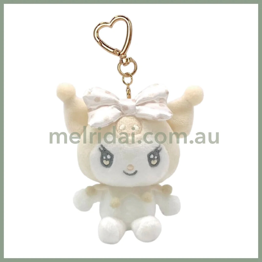 SANRIO | Kuromi White Mascot Holder Plush Keychain Bag Charm H10×W10×D4.5cm (Favorite Color)