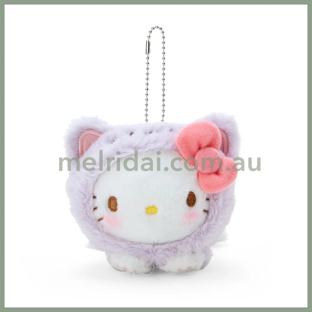 Sanrio | Mascot Holder (Love Neko Series) 10×17×9.5Cm 日本三丽鸥 趴趴毛绒玩偶挂件/包挂/钥匙链(变装猫咪日) 凯蒂猫Hello Kitty
