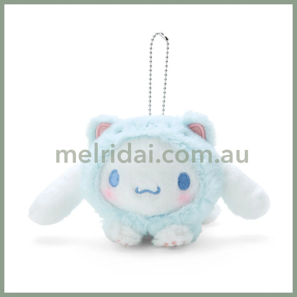 Sanrio | Mascot Holder (Love Neko Series) 10×17×9.5Cm 日本三丽鸥 趴趴毛绒玩偶挂件/包挂/钥匙链(变装猫咪日) 玉桂狗Cinnamoroll