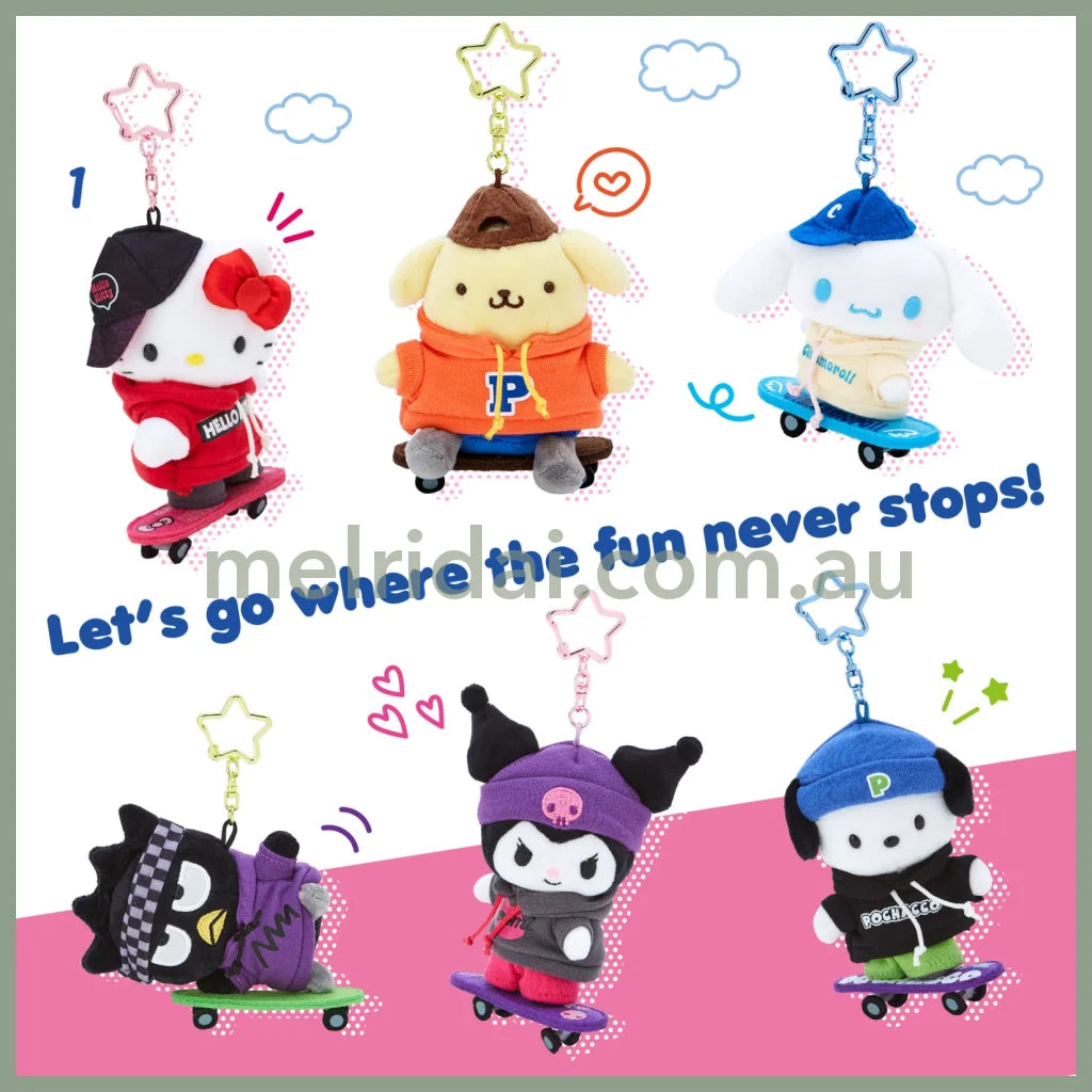 Sanrio | Mascot Holder Plush Keychain 5.5 X 7.4 13.2Cm (Skateboard)