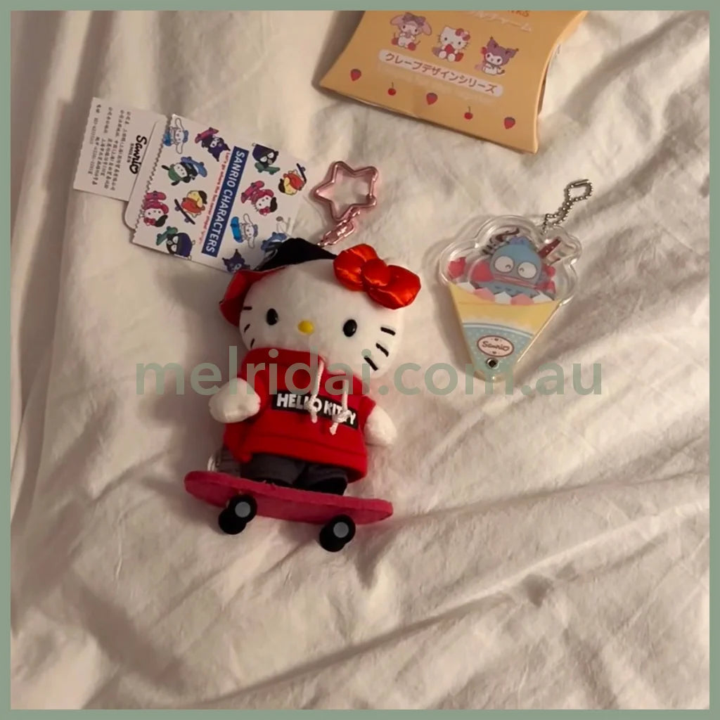 Sanrio | Mascot Holder Plush Keychain 5.5 X 7.4 13.2Cm (Skateboard) 凯蒂猫Hello Kitty