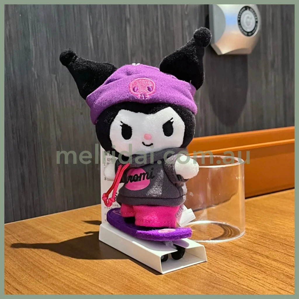 Sanrio | Mascot Holder Plush Keychain 5.5 X 7.4 13.2Cm (Skateboard) 库洛米Kuromi