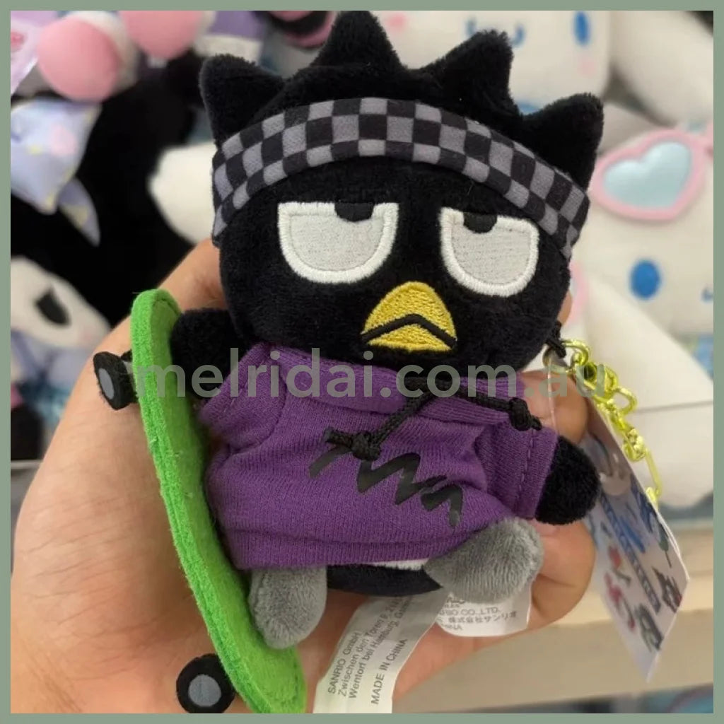 Sanrio | Mascot Holder Plush Keychain 5.5 X 7.4 13.2Cm (Skateboard) 酷企鹅 Badtz-Maru