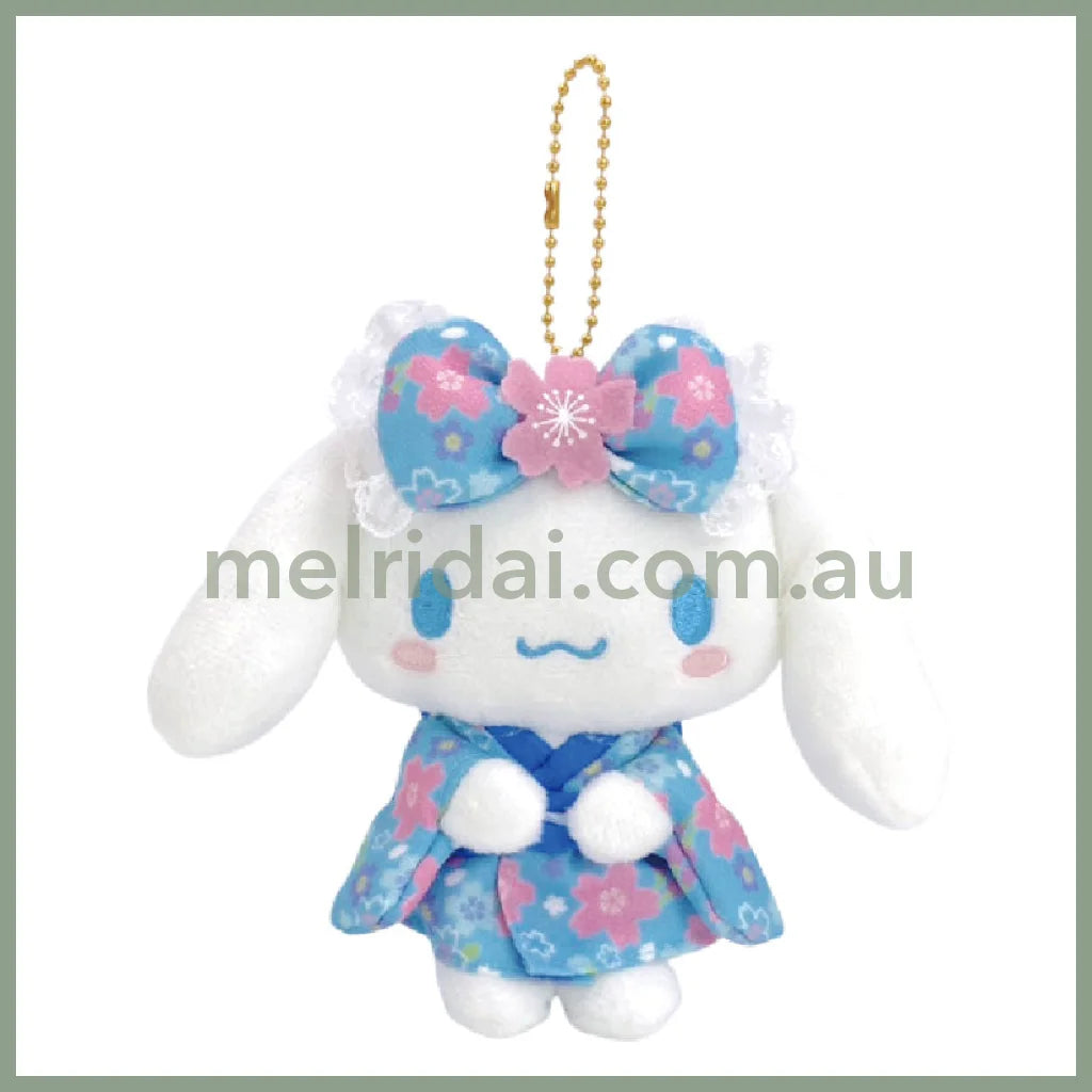 SANRIO | Mascot Holder Plush Keychain Bag Charm Cinnamoroll 145×140×60mm (Sakura kimono Series)