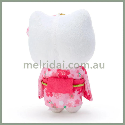 SANRIO | Mascot Holder Plush Keychain Hello Kitty 90×120×60mm (Pink Sakura Kimono)