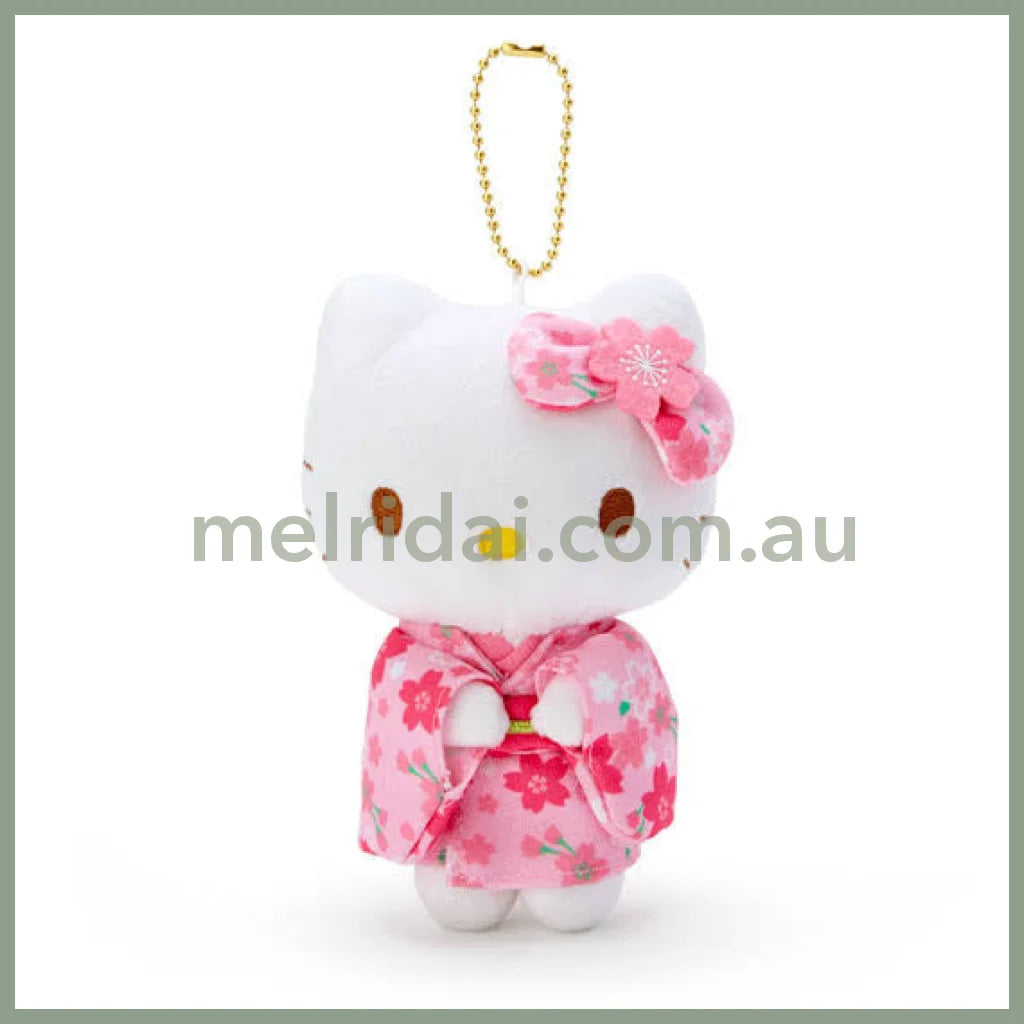 SANRIO | Mascot Holder Plush Keychain Hello Kitty 90×120×60mm (Pink Sakura Kimono)