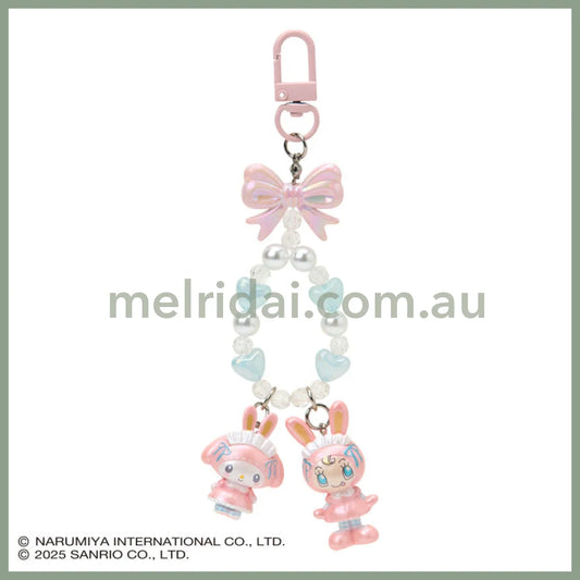 Sanrio × Mezzo Piano | My Melody Phone Holder Keychain with Key Ring Charm 20×15×40mm (Pink)