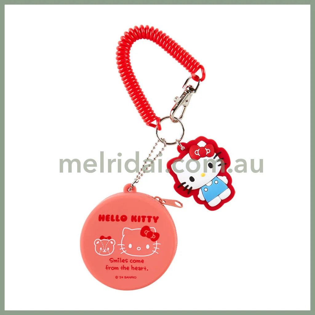 Sanrio | Mini Case Charm Keychain 日本三丽鸥 硅胶圆形零钱包/小药盒 挂件/钥匙链/线圈/珠链/登山扣 可拆卸 凯蒂猫Hello Kitty