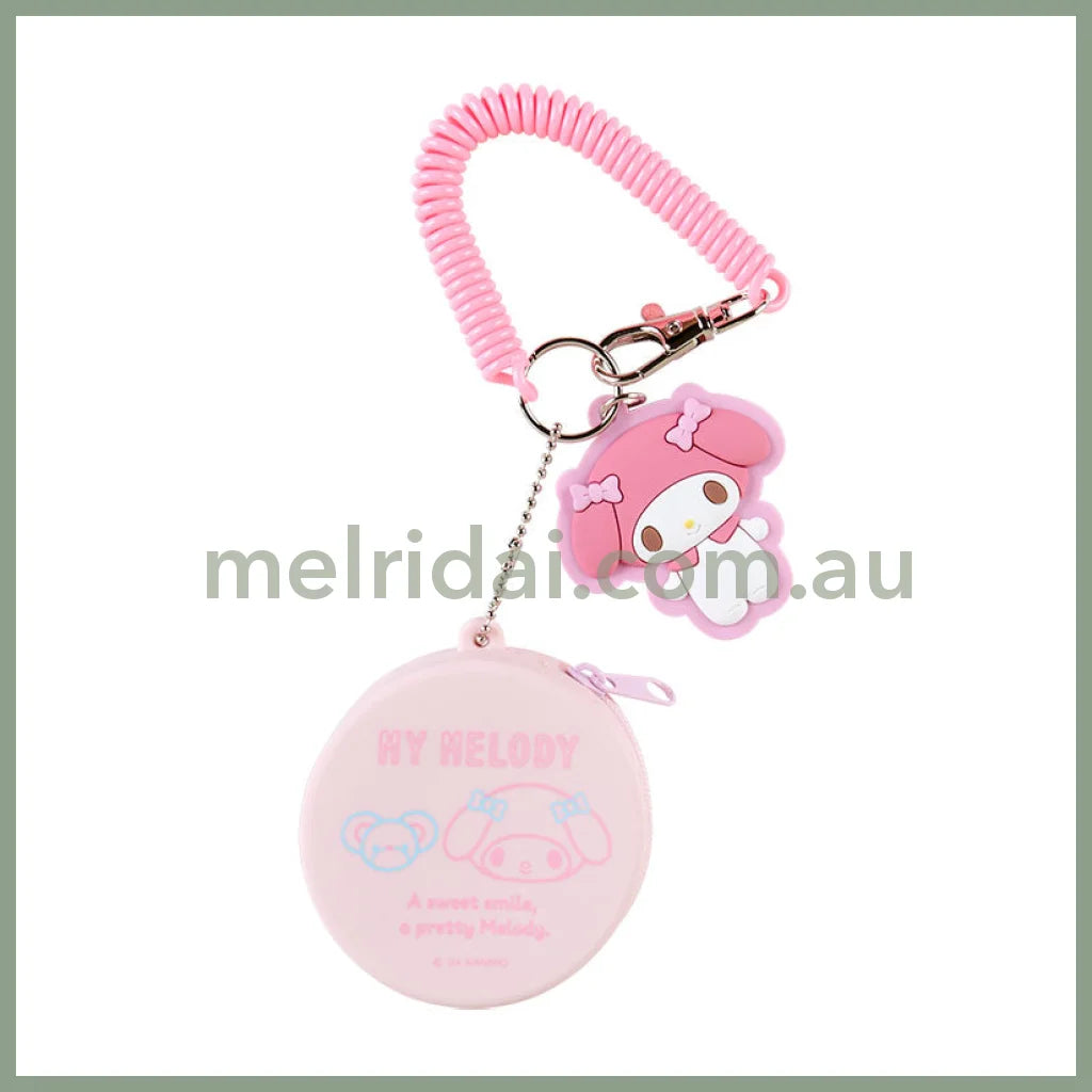 Sanrio | Mini Case Charm Keychain 日本三丽鸥 硅胶圆形零钱包/小药盒 挂件/钥匙链/线圈/珠链/登山扣 可拆卸 美乐蒂My Melody
