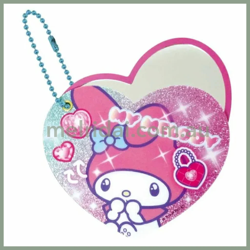 SANRIO | My Meldy Heart-pounding Slide Mirror Keychain 84×69mm (Memories Heisei Retro Sparkly)