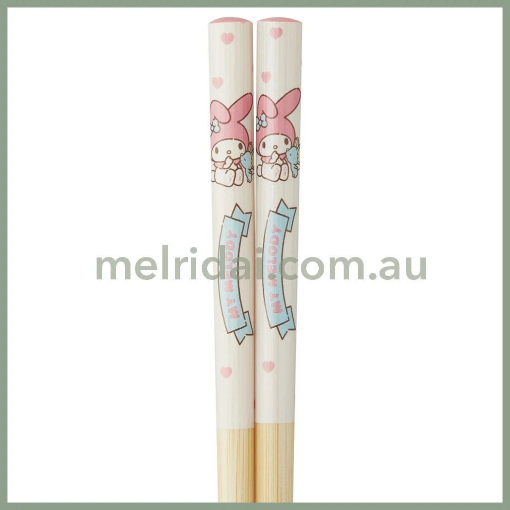 SANRIO | My Melody Ceramic Bowl 600ml and Bamboo chopsticks Set 21cm (Bowl - Dishwasher Safe)