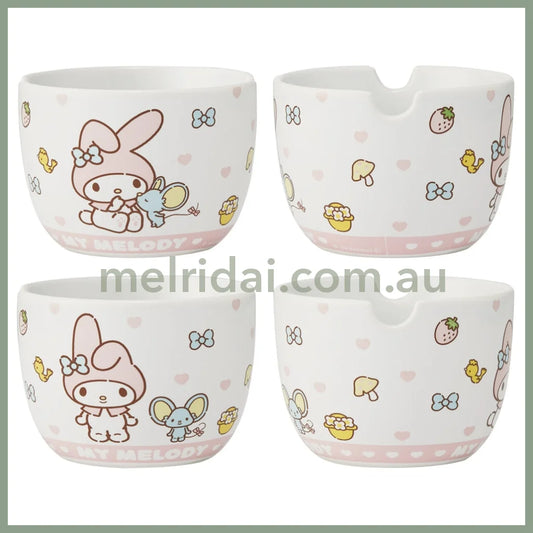 SANRIO | My Melody Ceramic Bowl 600ml and Bamboo chopsticks Set 21cm (Bowl - Dishwasher Safe)