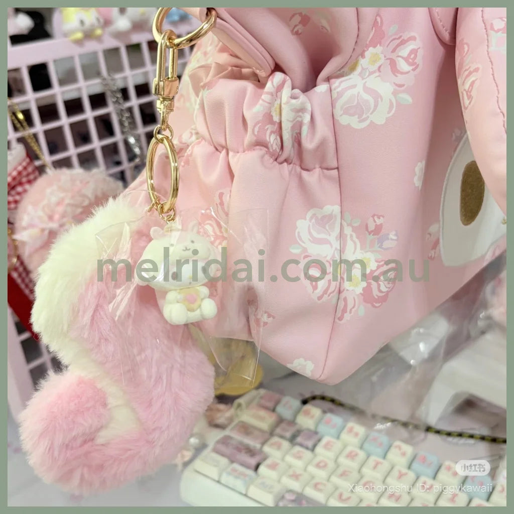 SANRIO | My Melody Dangling Fluffy Tail Flocked Mascot Keychain 55×30×30mm (Fluffy Squirrel)
