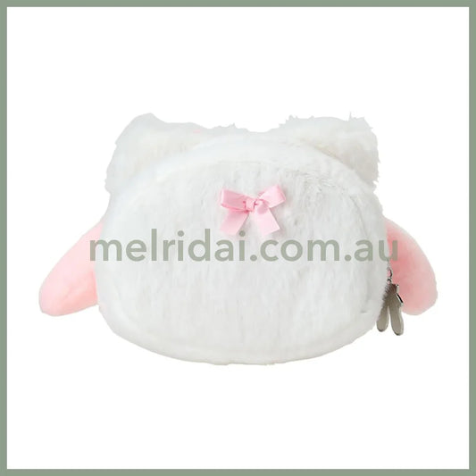SANRIO | My Melody Face-shaped Pouch 22.1 x 13.3 x 8.7cm (White Cat Ballerina)