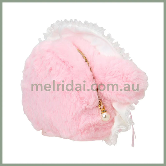 SANRIO | My Melody Face-shaped Pouch 240×80×150mm (White Frill Design)