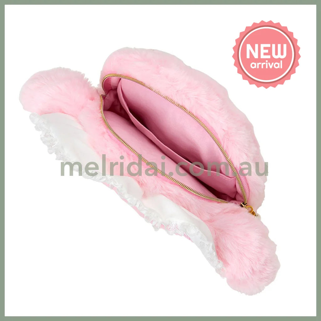 SANRIO | My Melody Face-shaped Pouch 240×80×150mm (White Frill Design)