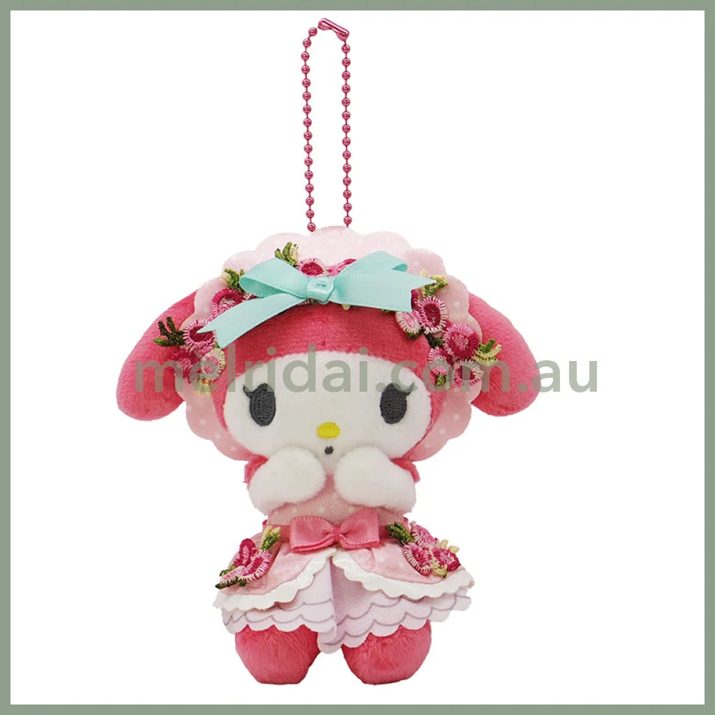 SANRIO | My Melody Flower Dress Pink Mascot Holder Plush Keychain Bag Charm 12cm (50th Collection)