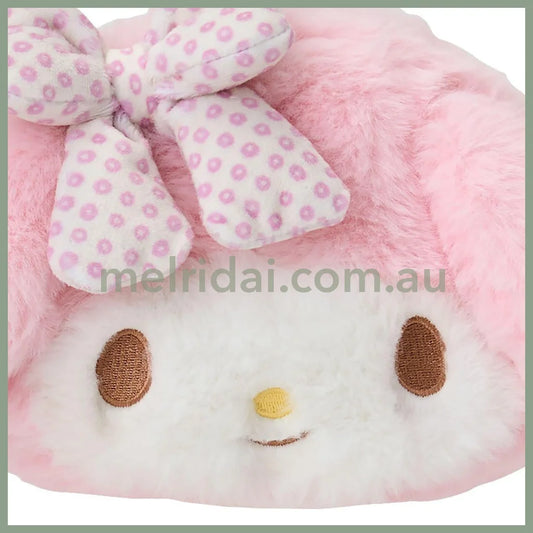 SANRIO | My Melody Fluffy Face-Shaped Pouch 21.4 x 14.0 x 7.1cm (Nagomi Pastel)