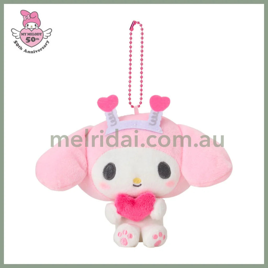 SANRIO | My Melody Girly Pop Heart Mascot Holder 16×6.5×13cm (50th Anniversary Light Pink)
