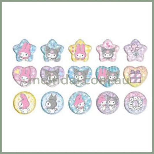 Sanrio | My Melody & Kuromi Sticker Set H100×W100Mm 15 Pieces