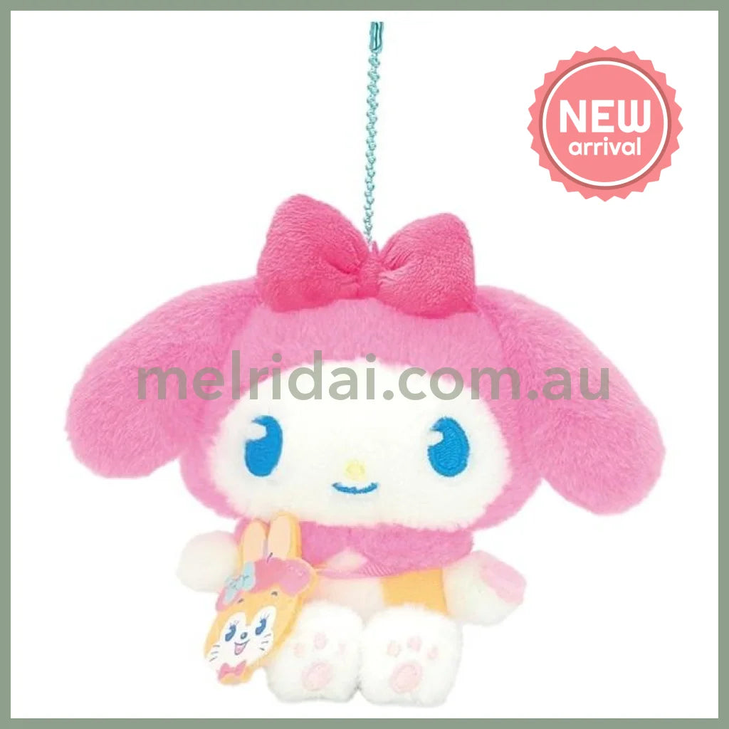 SANRIO | My Melody Mascot Holder Bag Charm Plush Keychain 125×150×80mm (Retro Japanese Candy Kuppy Ramune)